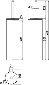 EMCO system2 Toilettenbürstengarnitur mit Deckel, chrom, Wandmontage – 00102