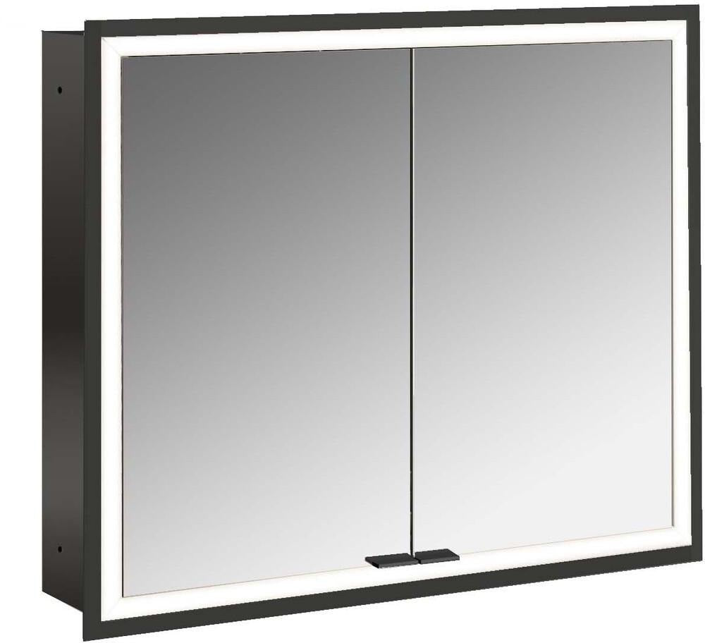 EMCO LED-Lichtspiegelschrank prime 800 mm, 2 Türen, Unterputz, IP20, dimmbar, mit Front- und Innenspiegel