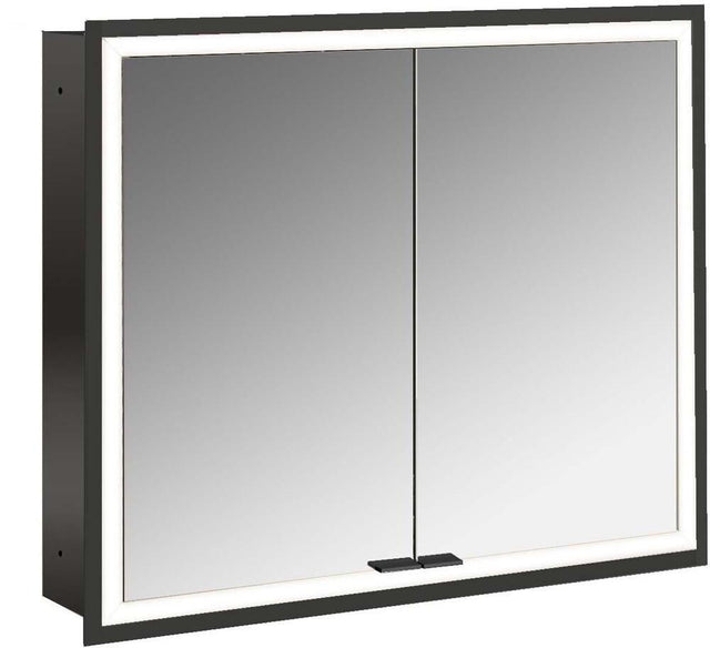 EMCO LED-Lichtspiegelschrank prime 800 mm, 2 Türen, Unterputz, IP20, dimmbar, mit Front- und Innenspiegel