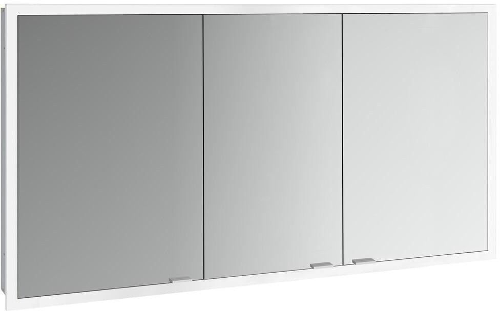 EMCO prime slim Lichtspiegelschrank 1400 mm, 3 Türen, Unterputz, LED, Touchsteuerung, alu/spiegel