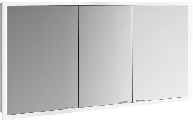 EMCO prime slim Lichtspiegelschrank 1400 mm, 3 Türen, Unterputz, LED, Touchsteuerung, alu/spiegel