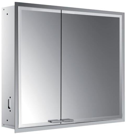 EMCO Lichtspiegelschrank prestige 2 815 mm Unterputz, breite Tür rechts, Aluminium