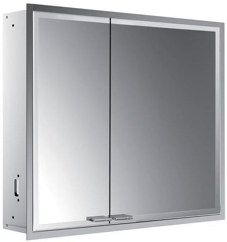 EMCO Lichtspiegelschrank prestige 2 815 mm Unterputz, breite Tür rechts, Aluminium