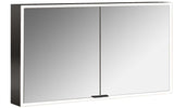 EMCO prime LED-Lichtspiegelschrank 1200 mm, 2-türig, Aufputz, Aluminium, mit Touchsteuerung