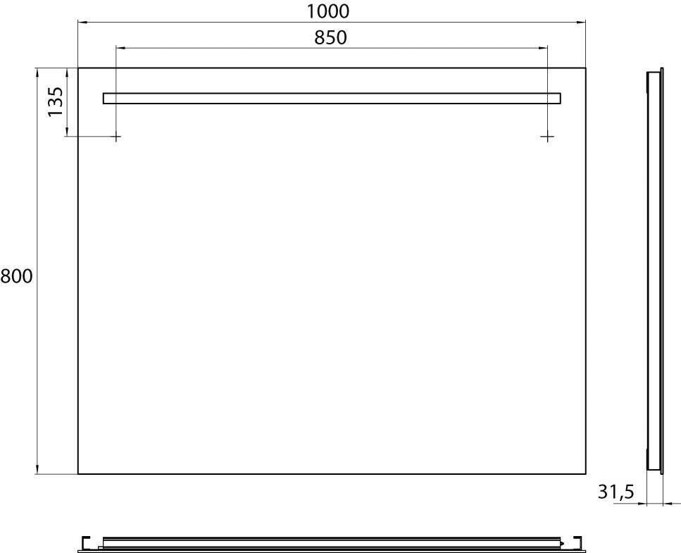 EMCO LED-Lichtspiegel MI 100 10005 Raumschaltung 1200x800 mm – Wandspiegel mit Beleuchtung