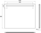 EMCO LED-Lichtspiegel MI 100 10005 Raumschaltung 1200x800 mm – Wandspiegel mit Beleuchtung