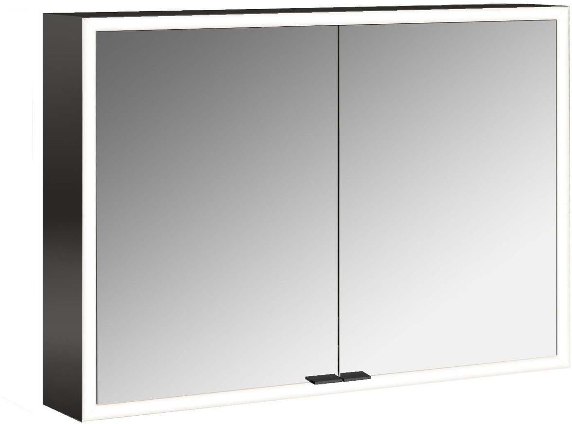 EMCO prime LED-Lichtspiegelschrank 1000 mm, 2-türig, Aufputz, Aluminium, Touchsteuerung