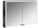 EMCO prime LED-Lichtspiegelschrank 1000 mm, 2-türig, Aufputz, Aluminium, Touchsteuerung