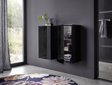 EMCO evo Halb-Hochschrank 750 mm mit Glastür und LED-Beleuchtung in Weiß