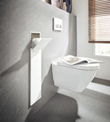 EMCO asis pure WC-Modul Unterputz, Anschlag rechts, 730 mm, weiß – mit WC-Bürste & Reserverollenhalter