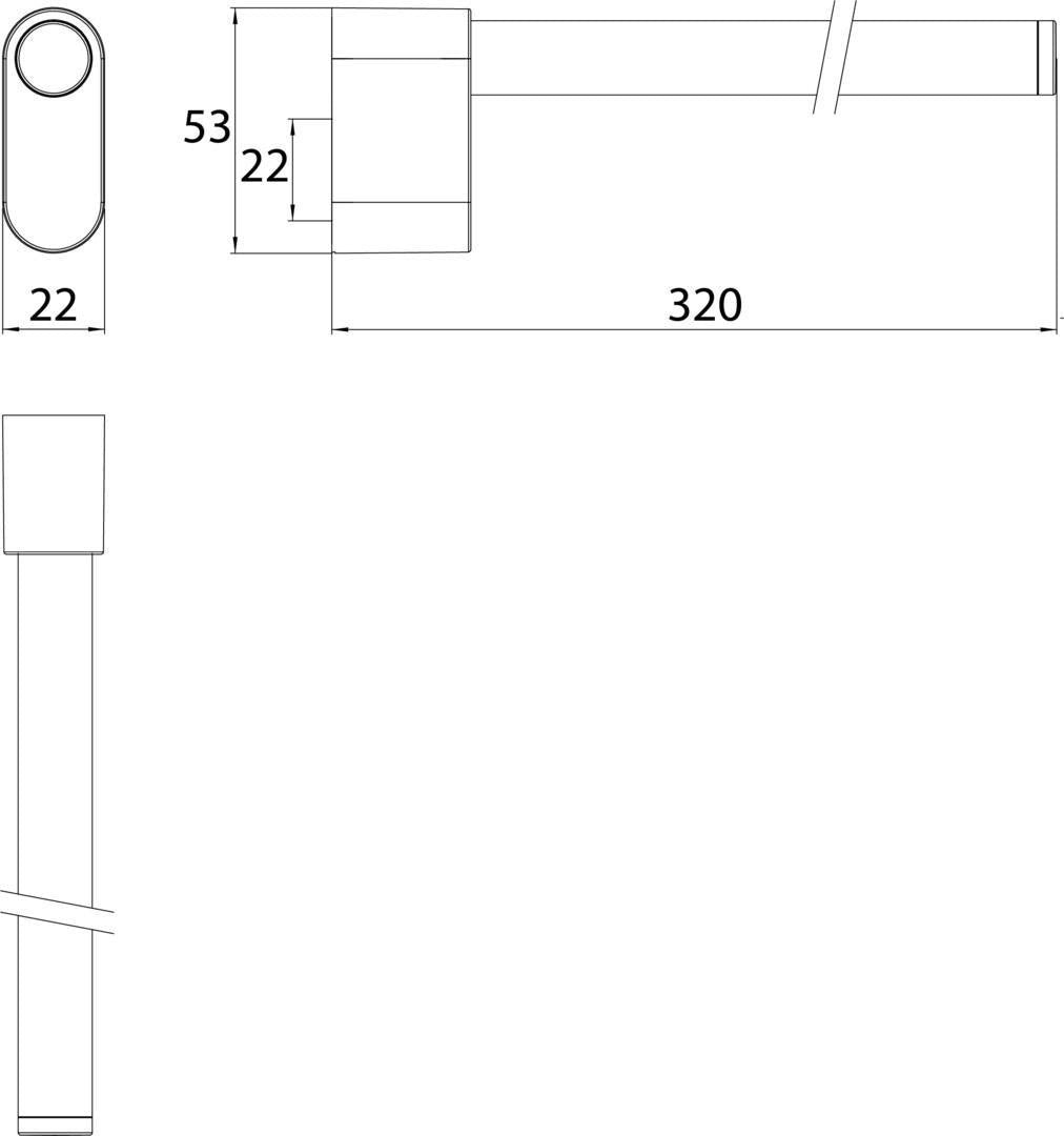 EMCO Handtuchhalter flow 00132, 1-armig, 320 mm, Chrom, rostfreier Stahl, verdeckte Befestigung