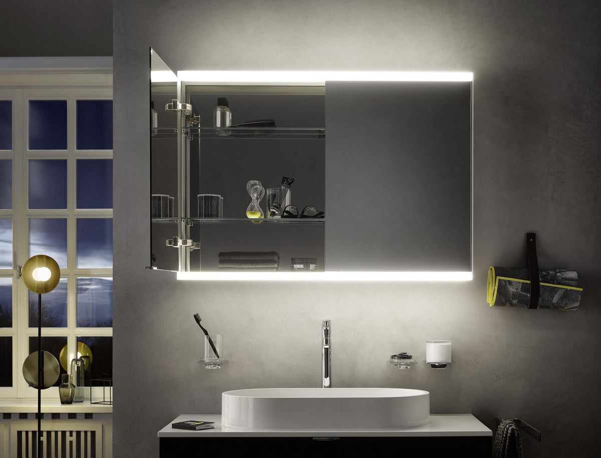 EMCO Lichtspiegelschrank prime 2 Aufputz 1000 mm 2-türig mit LED und Touchsensoren