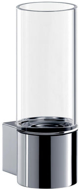 EMCO EC Mundspülglas system2 klar – Zahnputzbecher mit Kristallglas und verchromter Wandhalterung
