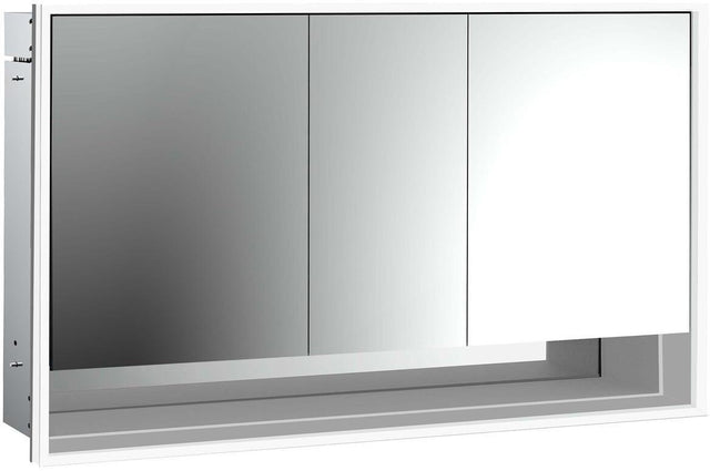 EMCO Lichtspiegelschrank loft 05223 Unterputz, 3-türig, 1600 mm, Aluminium, LED-Beleuchtung