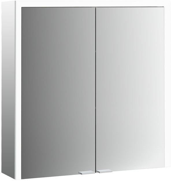 EMCO prime 3 LED-Lichtspiegelschrank 800 mm, 2-türig, Aufputz, Aluminium, Touch-Dimmer