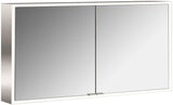 EMCO prime LED-Lichtspiegelschrank 1300 mm, 2-türig, Aufputz, Aluminium, Touchsteuerung