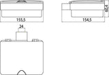 EMCO Feuchtpapierhalter LOFT 00101 – Kunststoffbox in Weiß/Chrom mit Deckel und Toilettenpapierhalter
