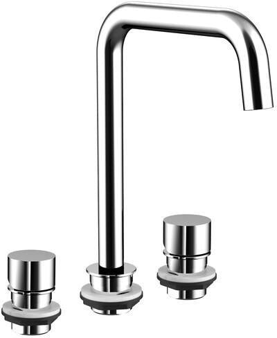 EMCO evo 3-Loch Waschtischarmatur 180x212 mm Chrom – Fertigmontageset mit 2 Drehhebeln