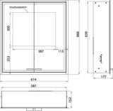 EMCO prestige 2 LED-Lichtspiegelschrank 615 mm Unterputz, 2-türig, Aluminium, stufenlose Lichtsteuerung