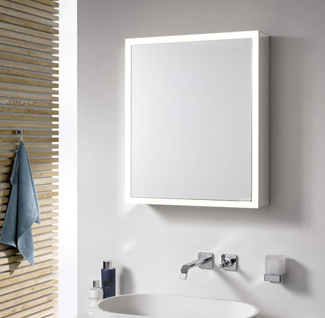 EMCO prime LED-Lichtspiegelschrank 600 mm, 1 Tür, Unterputz, Aluminium, IP20, dimmbar