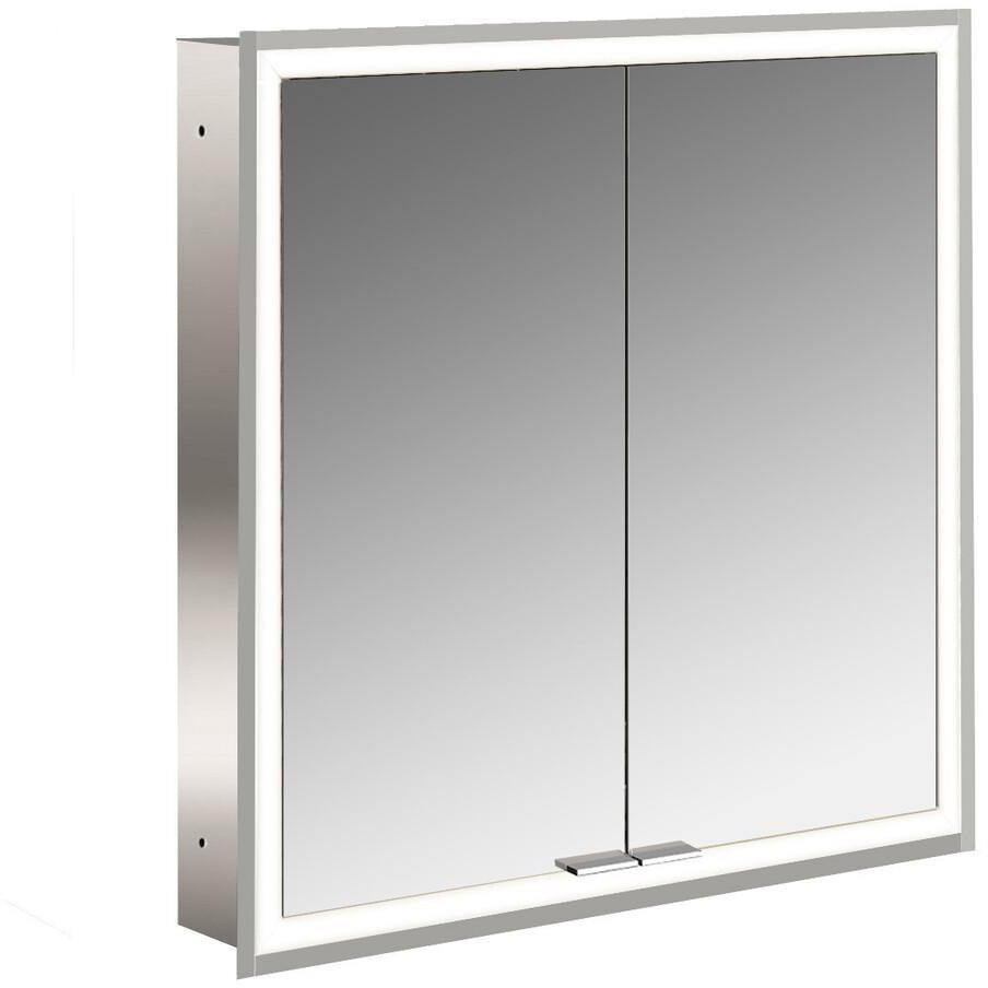 EMCO prime LED-Lichtspiegelschrank 600 mm, 2 Türen, Unterputz, alu eloxiert