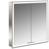 EMCO prime LED-Lichtspiegelschrank 600 mm, 2 Türen, Unterputz, alu eloxiert
