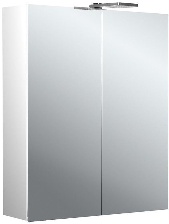 EMCO pure 2 Style LED-Lichtspiegelschrank 600 mm, 2-türig, Aluminium, Aufputz