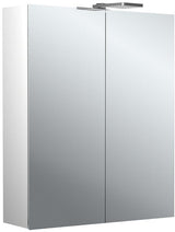 EMCO pure 2 Style LED-Lichtspiegelschrank 600 mm, 2-türig, Aluminium, Aufputz