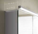 EMCO Lichtspiegelschrank flat LED 600 mm, 2 Türen, Aluminium, mit Waschtischbeleuchtung