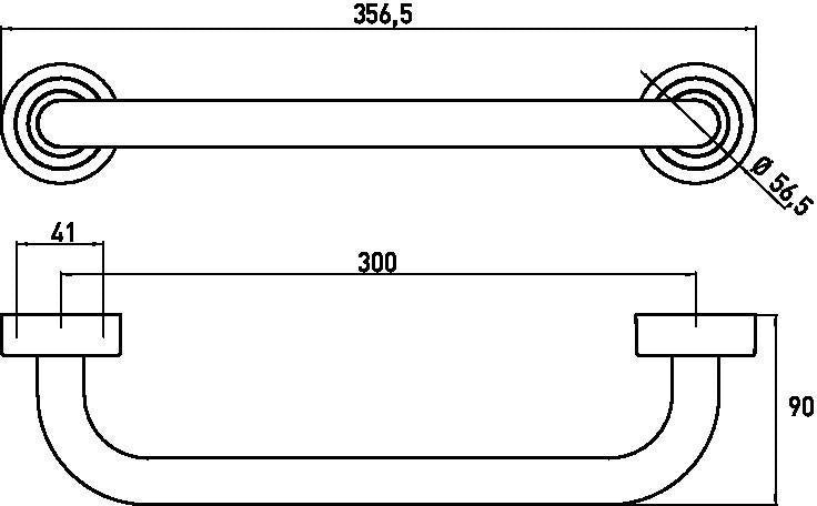 EMCO Wannengriff polo 00130, 300 mm, Chrom – Wandmontage, Metall
