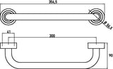 EMCO Wannengriff polo 00130, 300 mm, Chrom – Wandmontage, Metall