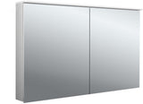 EMCO Bad Lichtspiegelschrank flat 2 Design Aufputz 1200 mm 2-türig Aluminium LED