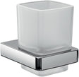 EMCO Glashalter trend 00100 aus Kristallglas satiniert mit verchromter Wandhalterung