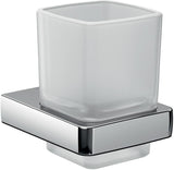 EMCO Glashalter trend 00100 aus Kristallglas satiniert mit verchromter Wandhalterung