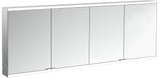 EMCO prime 2 LED-Lichtspiegelschrank 1800 mm, 4-türig, Aufputz, Aluminium, mit Touchsteuerung