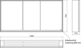EMCO Lichtspiegelschrank LOFT Aufputz 1400 mm, 3-türig, LED, Touch-Dimmer, 2 Steckdosen
