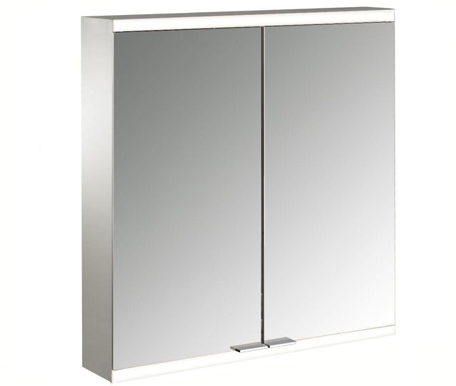 EMCO LED-Lichtspiegelschrank prime 2 600 mm, 2 Türen, Aufputz, Aluminium, dimmbar
