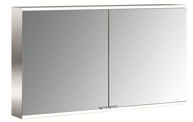 EMCO LED-Lichtspiegelschrank prime 2, 1200 mm, 2 Türen, Aufputz, Aluminium, IP20, mit Beleuchtung