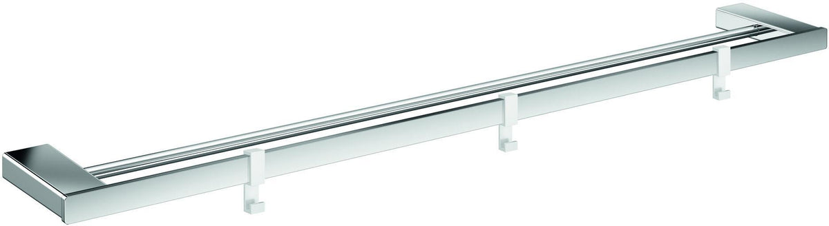 EMCO Doppelbadetuchhalter LOFT 600 mm mit 3 abnehmbaren Haken, Chrom
