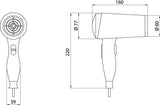 EMCO Haartrockner System 2 1600 W mit Kabel und Stecker chrom/schwarz
