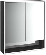 EMCO Bad Lichtspiegelschrank loft 05204 Aufputz, 2-türig, 600 mm, Aluminium, LED, Touch-Bedienfeld