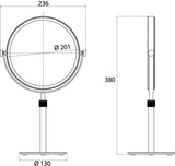 EMCO Kosmetikspiegel pure 00119 – 3-/1-fach, Standmodell, D: 201 mm, chrom