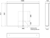 EMCO Lichtspiegelschrank flat 2 Design Aufputz 1000 mm 2-türig Aluminium LED