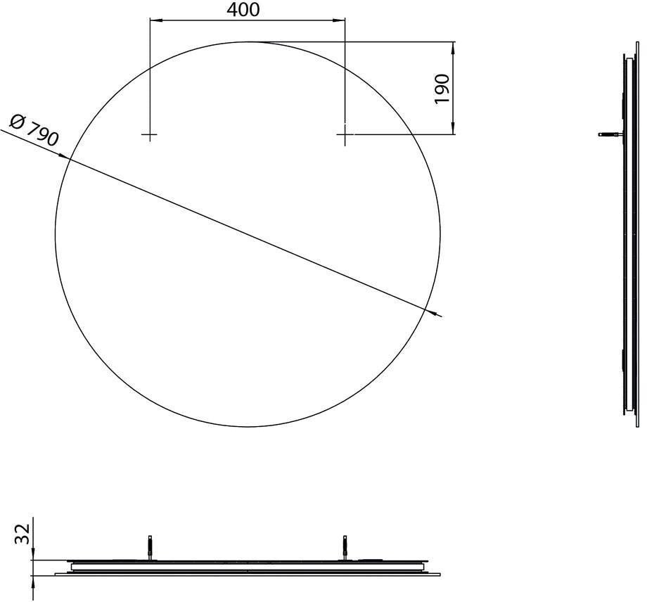 EMCO LED-Lichtspiegel Pure 600 mm rund mit Raumsteuerung und schwarzem Stahlrahmen