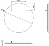EMCO LED-Lichtspiegel Pure 600 mm rund mit Raumsteuerung und schwarzem Stahlrahmen