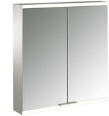 EMCO prime 2 LED-Lichtspiegelschrank, 600 mm, 2-türig, Aufputz, Aluminium, mit Touchsensoren