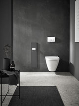 EMCO asis pure WC-Modul Unterputz, Anschlag rechts, 730 mm, weiß – mit WC-Bürste & Reserverollenhalter