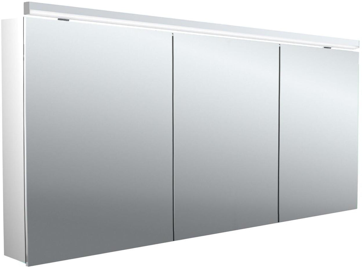 EMCO Lichtspiegelschrank Pure 2 Classic LED 1600 mm, 3-türig, Aluminium – Aufputz