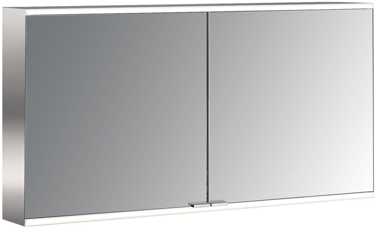 EMCO LED-Lichtspiegelschrank prime 2, 1300 mm, 2 Türen, Aufputz, Aluminium, IP20, 4000K