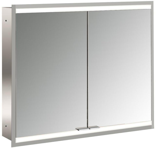 EMCO LED-Lichtspiegelschrank prime 2, 800 mm, 2 Türen, Unterputz, Aluminium